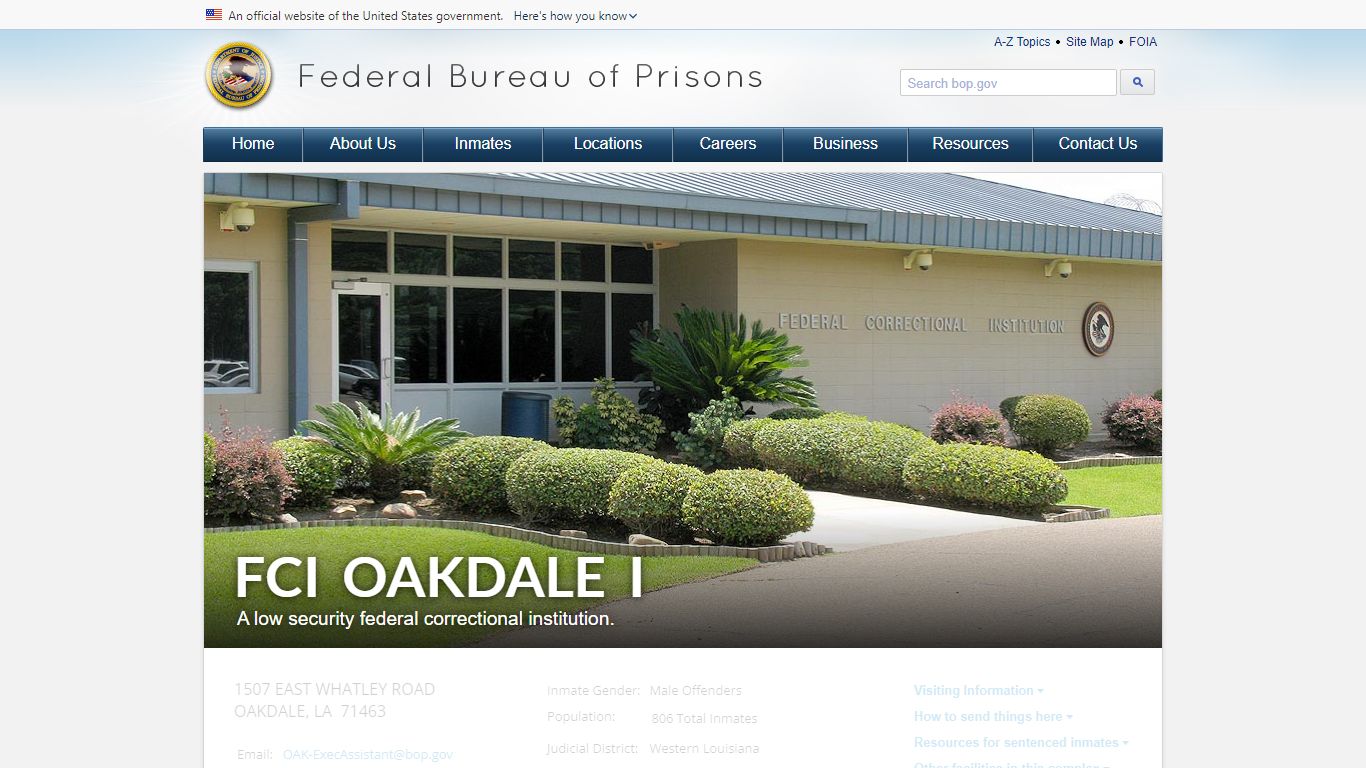 FCI Oakdale I - Federal Bureau of Prisons
